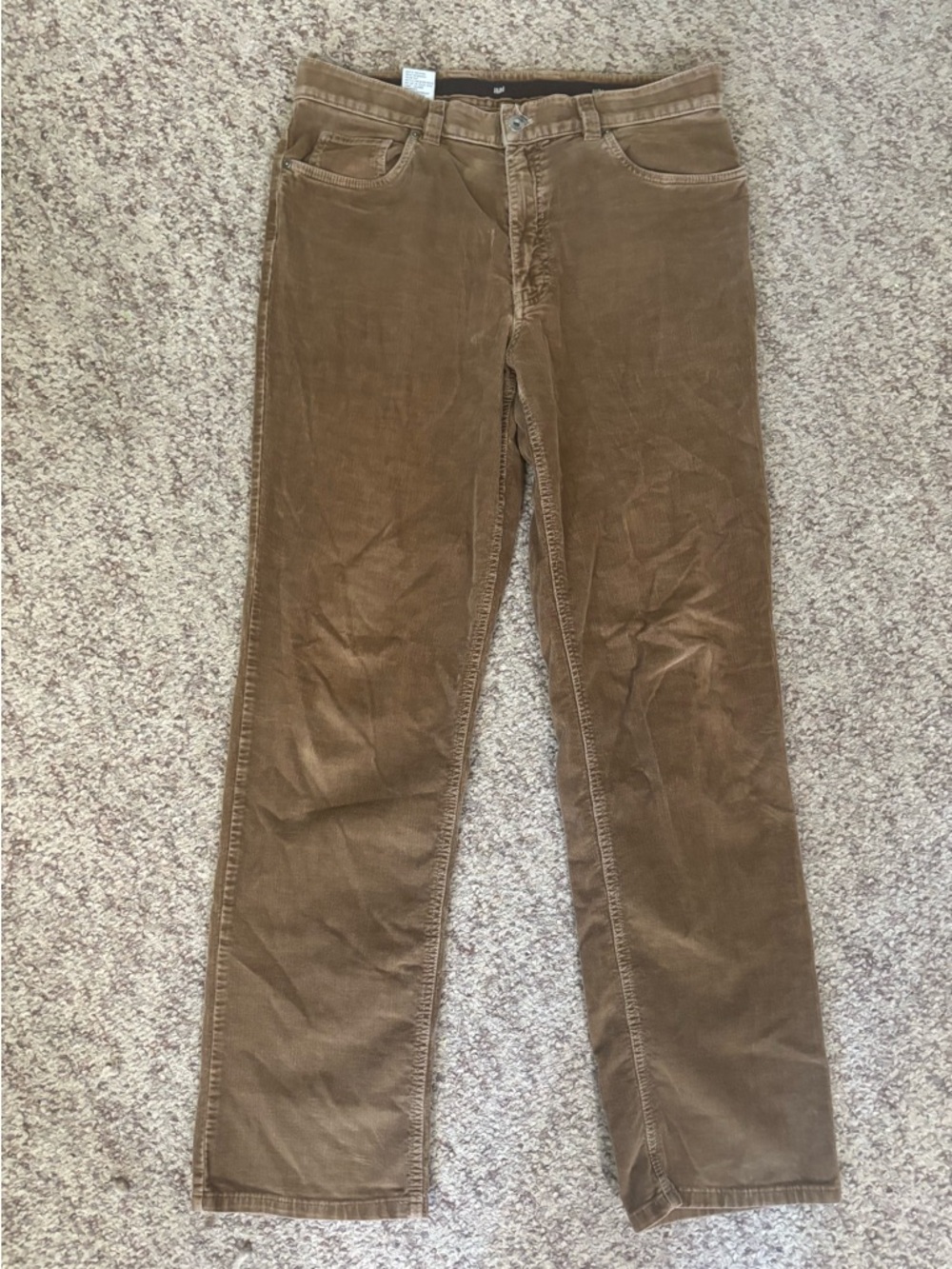 Men's 34x34 Corduroy Y2K Style Cotton Blend Pants in Tan Brown